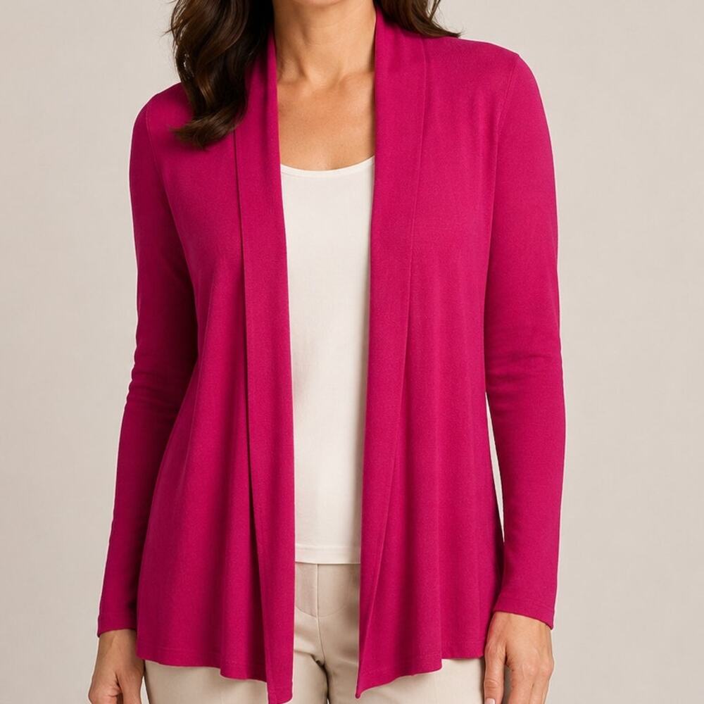 White House Black Market Cardigan Small Pink Open Front Lightweight Layering